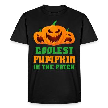 Halloween COOLEST PUMPKIN OF THE PATCH Fun - Men's Premium Organic T-Shirt - black - Front - Nico (187cm)