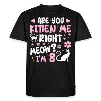 I'm 8 years old | 8 Year Anniversary Gift Meow Gift - Men's Premium Organic T-Shirt - black - Front - Nico (187cm)
