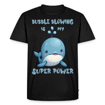 Le soufflage de bulles est mon super pouvoir - T-shirt Premium bio Homme - noir - Devant - Nico (187cm)