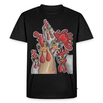 HEN - Men's Premium Organic T-Shirt - black - Front - Nico (187cm)