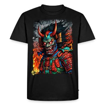 Masque Oni Diable - T-shirt Premium bio Homme - noir - Devant - Nico (187cm)