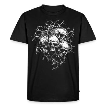 Skulls in thorny tendrils - Men's Premium Organic T-Shirt - black - Front - Nico (187cm)