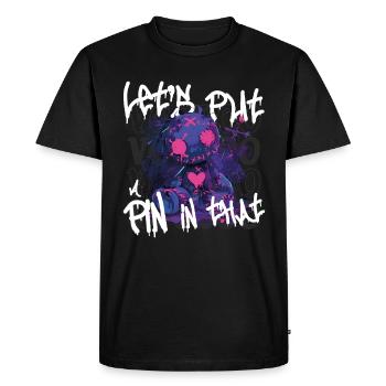 Poupée vaudou – « Mettons une épingle là-dedans » - T-shirt Premium bio Homme - noir - Devant - Nico (187cm)