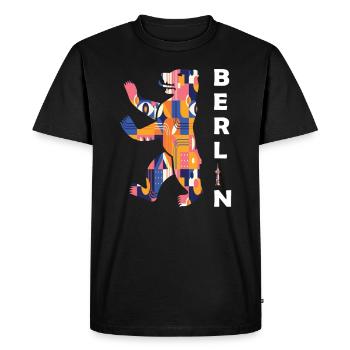 Ours de Berlin - T-shirt Premium bio Homme - noir - Devant - Nico (187cm)