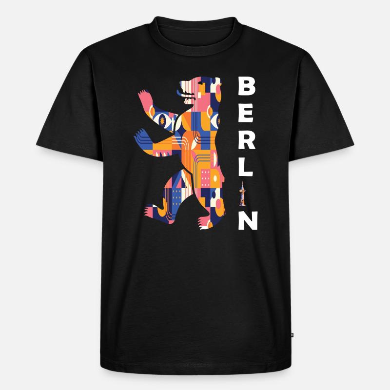Berliner Bär - Männer Premium Bio T-Shirt - Schwarz
