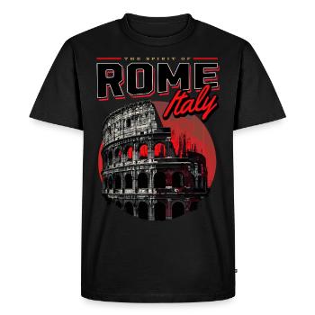 Rome Italy Colosseum City Skyline Art - Men's Premium Organic T-Shirt - black - Front - Nico (187cm)