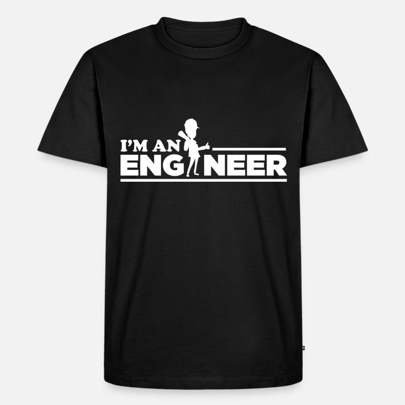 Ich bin ein Ingenieur! - Männer Premium Bio T-Shirt - Schwarz