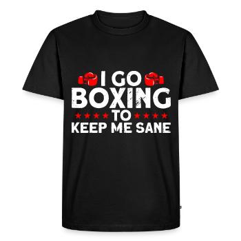 I go to boxing to stay sane Box - Men's Premium Organic T-Shirt - black - Front - Nico (187cm)