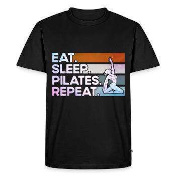 Pilates Eat Sleep Pilates Repeat Gift - Men's Premium Organic T-Shirt - black - Front - Nico (187cm)