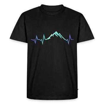 Battement de cœur de l'électrocardiogramme du glacier de montagne - T-shirt Premium bio Homme - noir - Devant - Nico (187cm)