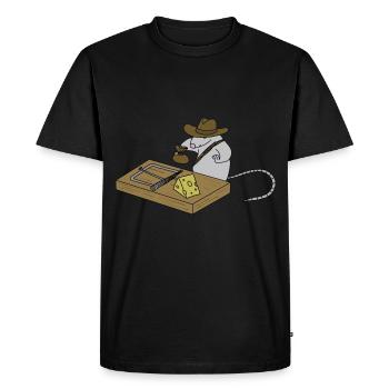 Indiana Mouse - funny adventure comic design - Men's Premium Organic T-Shirt - black - Front - Nico (187cm)