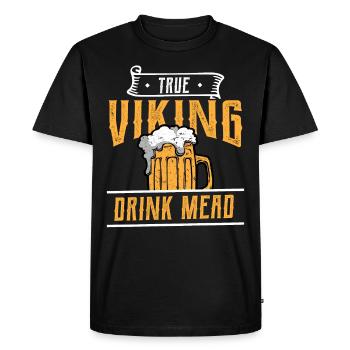 Hydromel Viking buvant de la bière nordique Odin Thor Horn - T-shirt Premium bio Homme - noir - Devant - Nico (187cm)