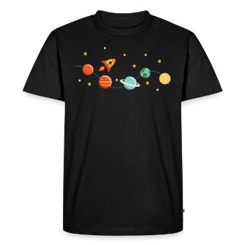 Système solaire Rocket Planet Star Space All - T-shirt Premium bio Homme - noir - Devant - Nico (187cm)