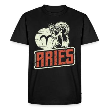 Signe du zodiaque Signe du zodiaque Astrologie du Bélier - T-shirt Premium bio Homme - noir - Devant - Nico (187cm)