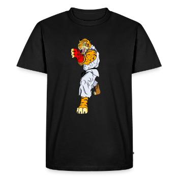 Chemise de Karaté Cool - Combattant Shotokan - Tigre - T-shirt Premium bio Homme - noir - Devant - Nico (187cm)