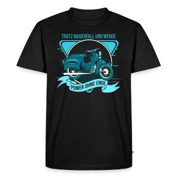Ostalgie Schwalbe Simson Suhl - trotz mauerfall - Männer Premium Bio T-Shirt - Schwarz - Vorne - Nico (187cm)
