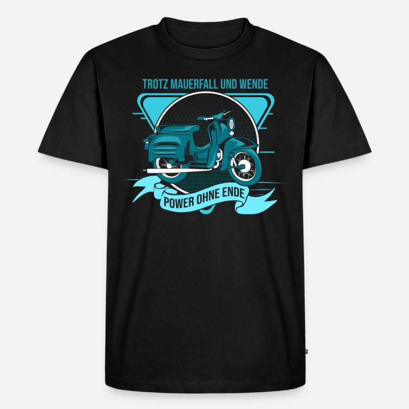 Ostalgie Schwalbe Simson Suhl - trotz mauerfall - Männer Premium Bio T-Shirt - Schwarz