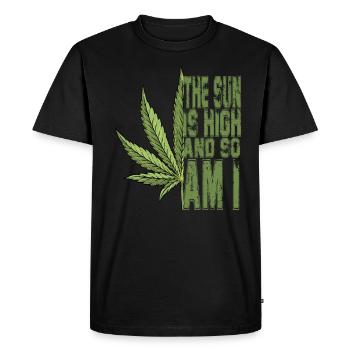 The Sun is High and so Am I. - Men's Premium Organic T-Shirt - black - Front - Nico (187cm)