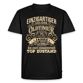 70. Geburtstag Mann 70 Jahre - Männer Premium Bio T-Shirt - Schwarz - Vorne - Nico (187cm)