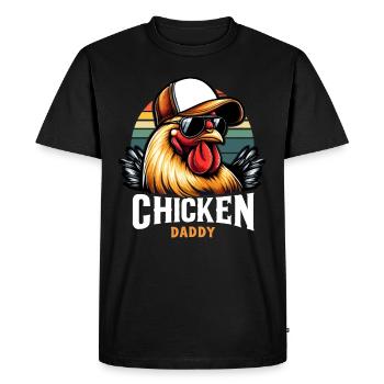Chicken Daddy For Dad Men Farmer Chicken Love - Men's Premium Organic T-Shirt - black - Front - Nico (187cm)