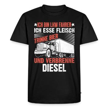 Chauffeur de camion de bière Expédition de camion - T-shirt Premium bio Homme - noir - Devant - Nico (187cm)