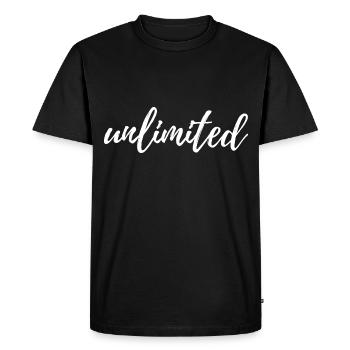 Illimité - T-shirt Premium bio Homme - noir - Devant - Nico (187cm)