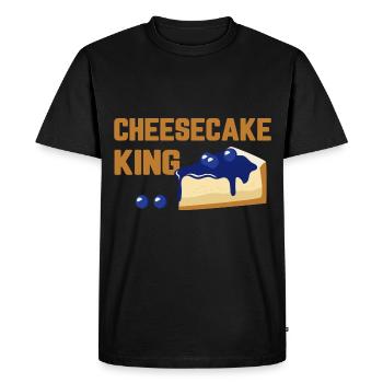 Cheesecake Cheesecake Käsekuchen Roi - T-shirt Premium bio Homme - noir - Devant - Nico (187cm)