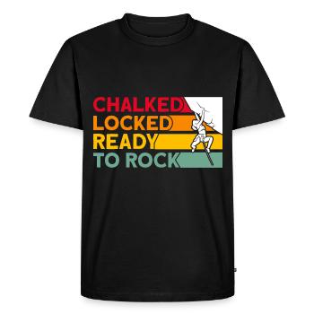 Climbed Secured Ready to climb Velcro - Men's Premium Organic T-Shirt - black - Front - Nico (187cm)
