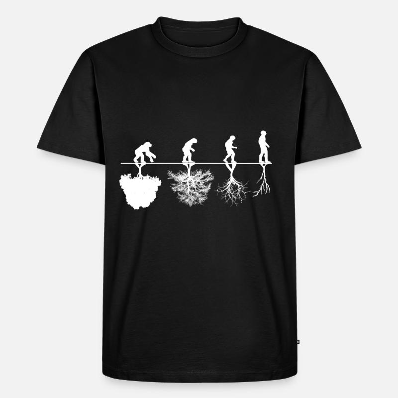 Evolution Kritik - Männer Premium Bio T-Shirt - Schwarz