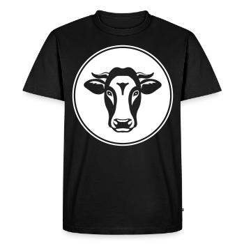 cow head beef circle - Men's Premium Organic T-Shirt - black - Front - Nico (187cm)
