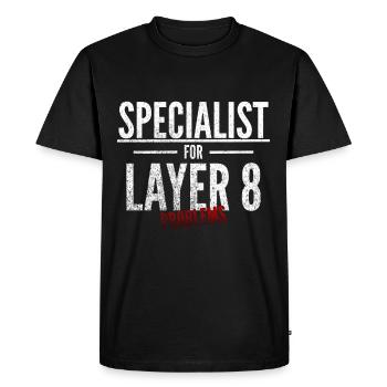 Specialist for Layer 8 problems Admin IT specialist - Men's Premium Organic T-Shirt - black - Front - Nico (187cm)