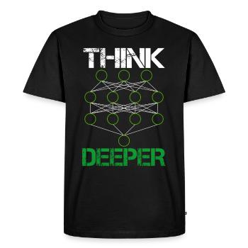 L'intelligence artificielle pense un cadeau plus profond - T-shirt Premium bio Homme - noir - Devant - Nico (187cm)