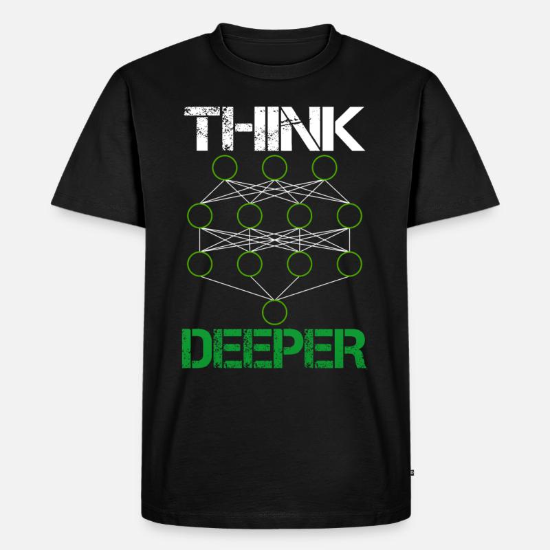 Künstliche Intelligenz think deeper Geschenk - Männer Premium Bio T-Shirt - Schwarz