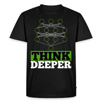 L'intelligence artificielle pense un cadeau plus profond - T-shirt Premium bio Homme - noir - Devant - Nico (187cm)