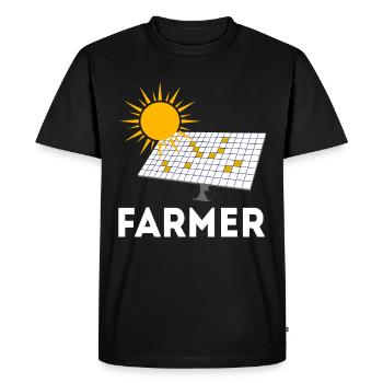Solar solar farmer renewable energy electricity - Men's Premium Organic T-Shirt - black - Front - Nico (187cm)