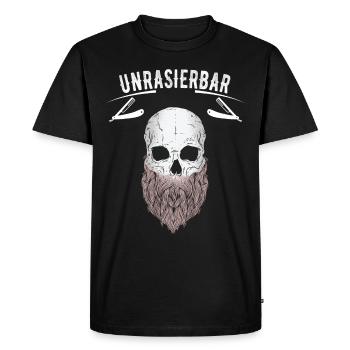 Homme crâne homme barbu mal rasé avec barbe - T-shirt Premium bio Homme - noir - Devant - Nico (187cm)
