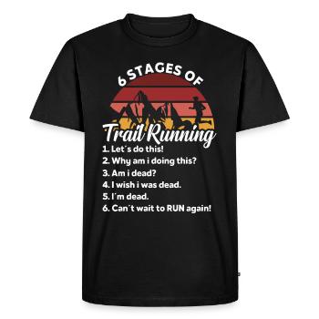 6 étapes de Trail running pour Trail Runner - T-shirt Premium bio Homme - noir - Devant - Nico (187cm)