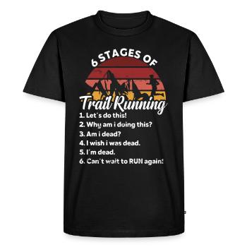 6 étapes de Trail running pour Trail Runner - T-shirt Premium bio Homme - noir - Devant - Nico (187cm)