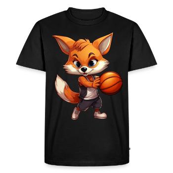Basketball Fox - Men's Premium Organic T-Shirt - black - Front - Nico (187cm)