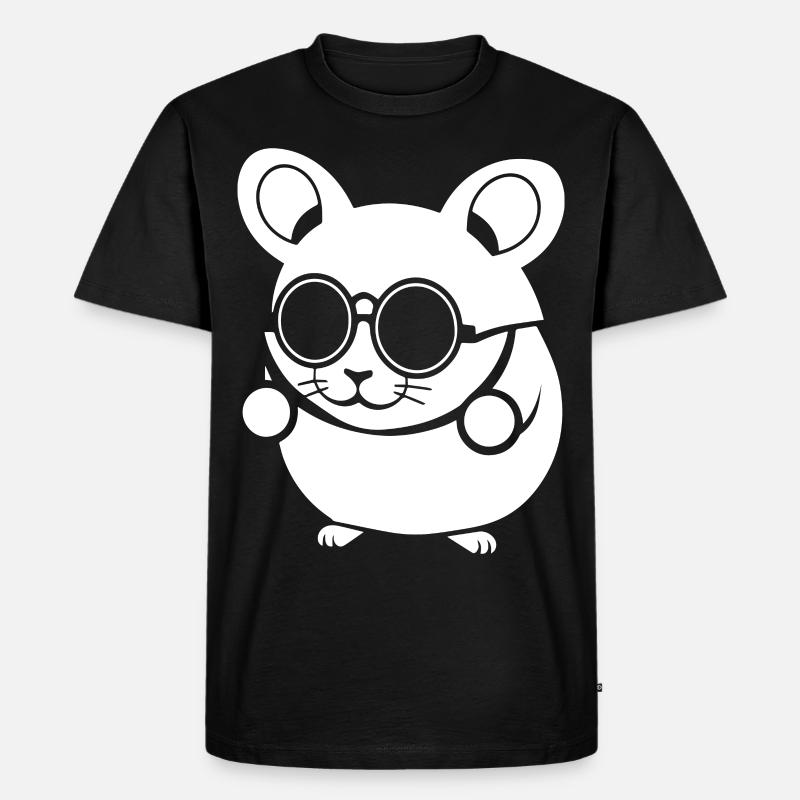 Lustiger Hamster mit Sonnenbrille Hamster - Männer Premium Bio T-Shirt - Schwarz