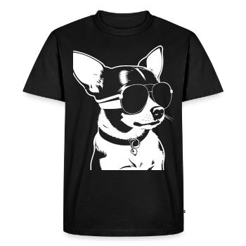 Chihuahua drôle portant des lunettes de soleil Chihuahuas - T-shirt Premium bio Homme - noir - Devant - Nico (187cm)