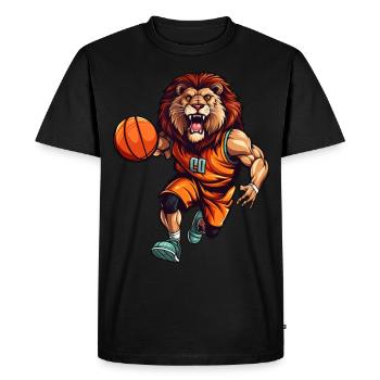 Lion du basket-ball - T-shirt Premium bio Homme - noir - Devant - Nico (187cm)
