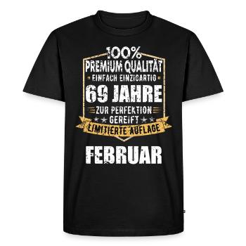 69e anniversaire février Vintage 1955 idée cadeau - T-shirt Premium bio Homme - noir - Devant - Nico (187cm)