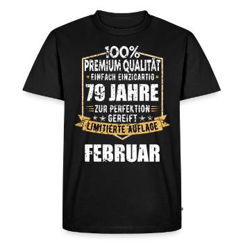 79th Birthday FEBRUARY Vintage 1945 Gift Idea - Men's Premium Organic T-Shirt - black - Front - Nico (187cm)