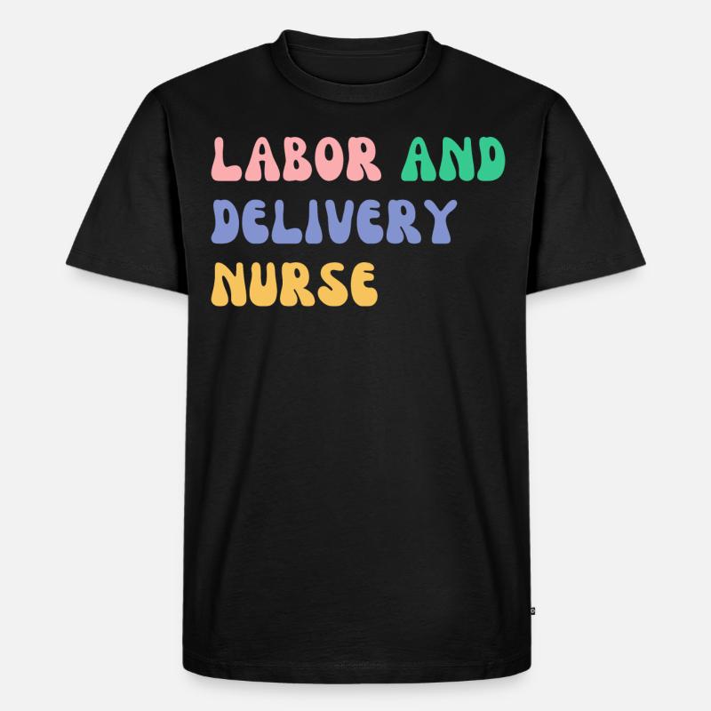 Arbeits- und Entbindungsschwester - Männer Premium Bio T-Shirt - Schwarz