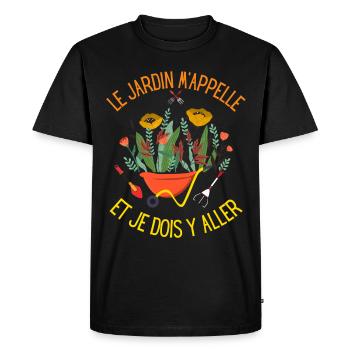 Jardinage jardin jardinier - T-shirt Premium bio Homme - noir - Devant - Nico (187cm)