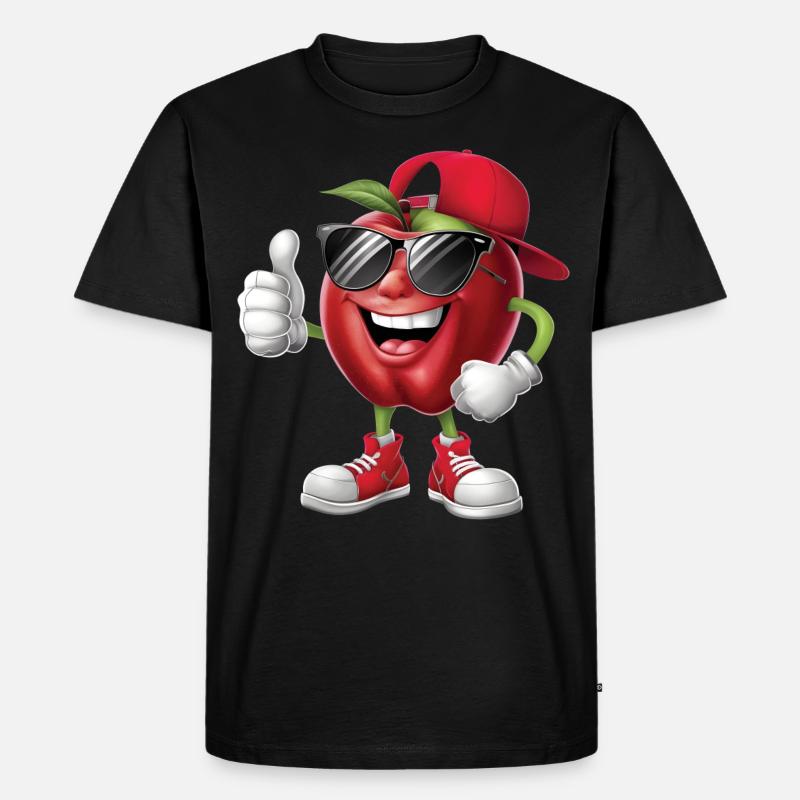 Apfel - Männer Premium Bio T-Shirt - Schwarz