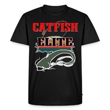 Poisson-chat Elite - T-shirt Premium bio Homme - noir - Devant - Nico (187cm)