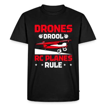RC Avion RC Avion - T-shirt Premium bio Homme - noir - Devant - Nico (187cm)