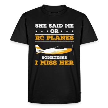 RC Avion RC Avion - T-shirt Premium bio Homme - noir - Devant - Nico (187cm)